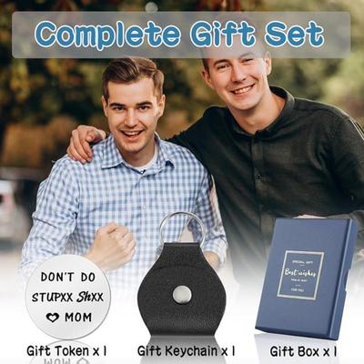 "A Little Pocket Hug - Don't Do Stupxx Shxx Love, Mom" - Teen Boy Gifts, Pocket Hug Token Gift Keychain for Son Daughter,...