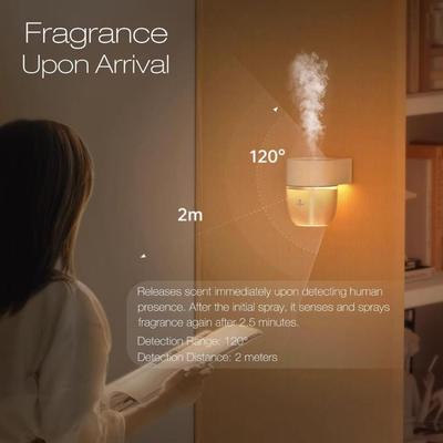 Snubor Wall Mounted Waterless Diffuser with Fragrance Liquid Set - Smart Sensor Aromatherapy Spray Dispenser with Night Light - 3 Mist...
