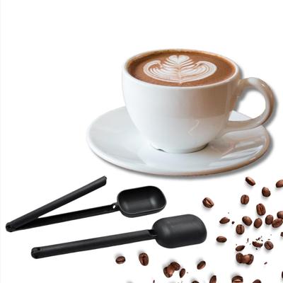 2-Pack Black Coffee Bean Scoop w/Sealing Clip On Handle - Coffee Grind Measuring Spoon Sealing Clip For Food Packages