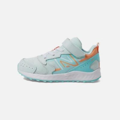 Size 5.5 Baby Infant - New Balance Fresh Foam 650 Bungee Lace with Top Strap Extra Wide in Blue Orange
