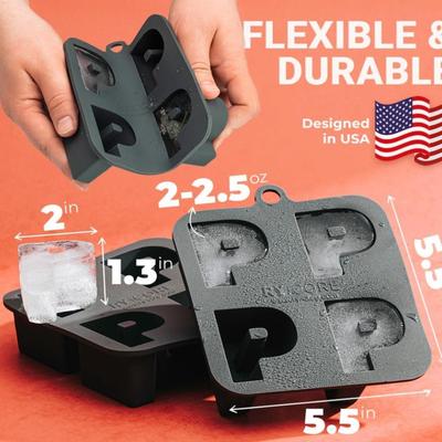 Letter P Silicone Ice Cube Tray: Monogram Ice Cube Molds for Bourbon, Fun Alphabet Chocolate Molds, Unique Resin Letter Molds Shapes for...