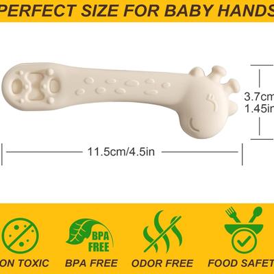 2-Piece Baby Spoons, Baby Led Weaning Spoons for Stage 1 + Stage 2, Toddler Spoons with Soft-Tip Soothing Gums, Self Feeding 6 Months...