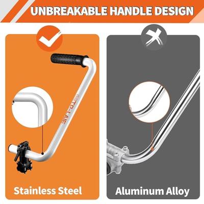 Upgraded Ergonomic Trimmer Grip, String Trimmer Handle, Stainless Steel Weed Eater Handle for Yard Trimming, Lawn Care