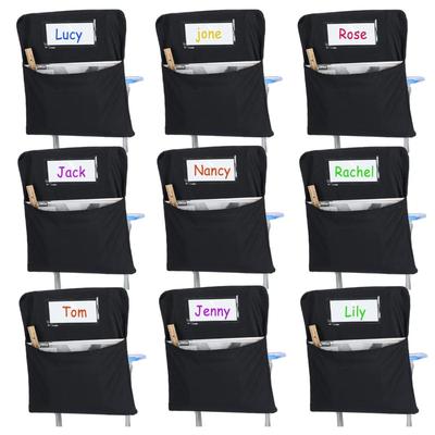 24 Pcs Small Chair Storage Pocket 14 Inch School Chair Bag Chairback Buddy Pocket Student Seat Pocket Chart Classroom Organizer with Name...