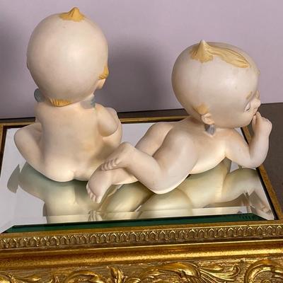 Vintage Lefton Kewpie Blue Winged Angels