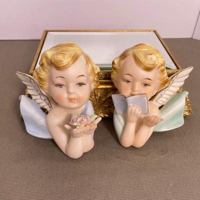 Vintage Napco Bisque wall Angels Cherubs