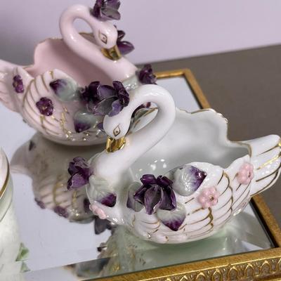 Vintage Swans, Trinket and Music boxes