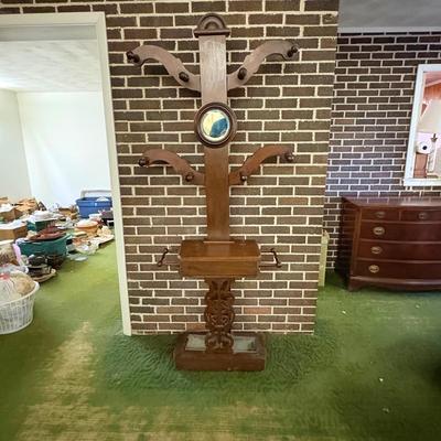 Antique - Vintage Wood Hall Tree