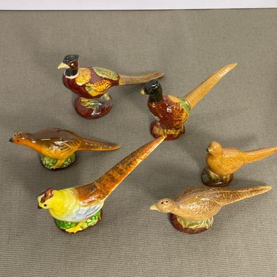 6 Pheasant Salt and Pepper Shakers