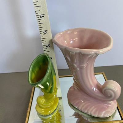 Vintage Shawnee Pottery Cornucopia Vases