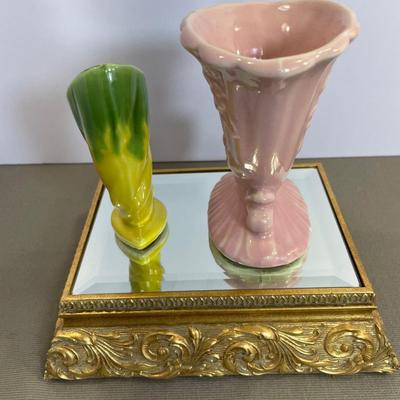 Vintage Shawnee Pottery Cornucopia Vases