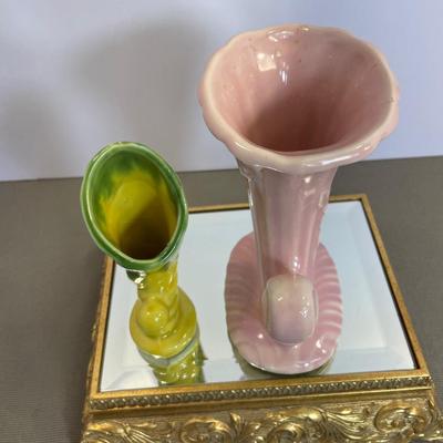 Vintage Shawnee Pottery Cornucopia Vases