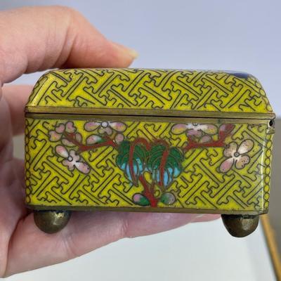 Antique Cloisonné Enamel Hinged Box