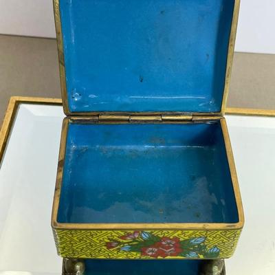 Antique Cloisonné Enamel Hinged Box