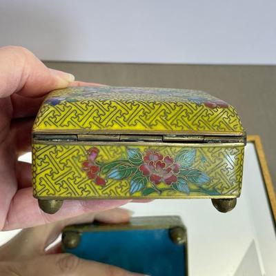 Antique Cloisonné Enamel Hinged Box
