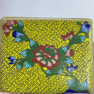 Antique Cloisonné Enamel Hinged Box