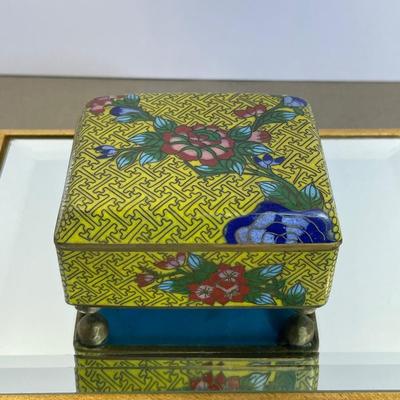 Antique Cloisonné Enamel Hinged Box
