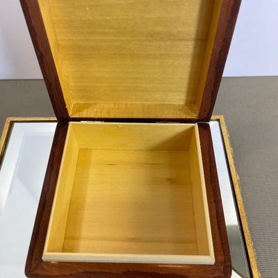 Vintage Folk Art Tolled Wooden Box