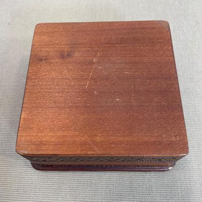 Vintage Folk Art Tolled Wooden Box
