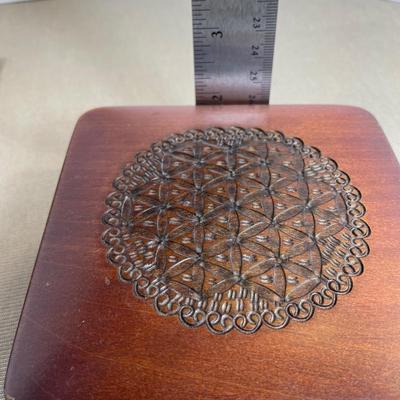Vintage Folk Art Tolled Wooden Box