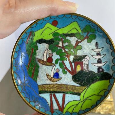 Small Chinese Cloisonné Enamel Dish