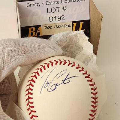 Joe Carter OMLB Signed Autographed Baseball In Collectors Case