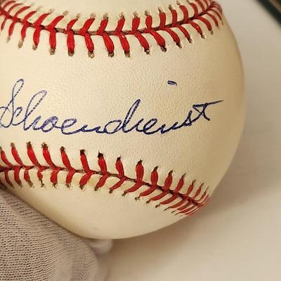 Al Red Schoendienst Cards OMLB Signed Autographed Baseball In Collectors Case