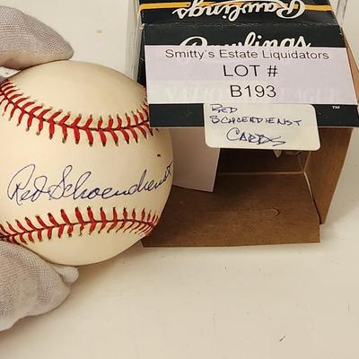 Al Red Schoendienst Cards OMLB Signed Autographed Baseball In Collectors Case