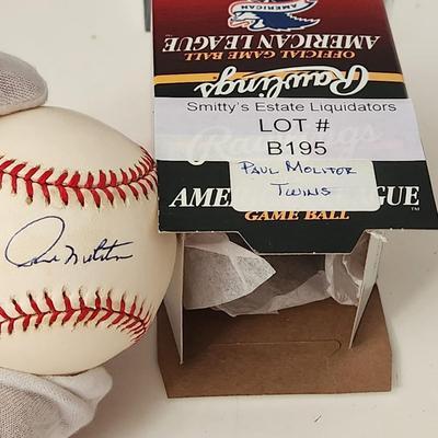 Paul Molitor Twins OMLB Signed Autographed Baseball In Collectors Case