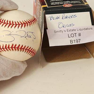 Brian Roberts Baltimore Orioles OMLB Signed Autographed Baseball In Collectors Case