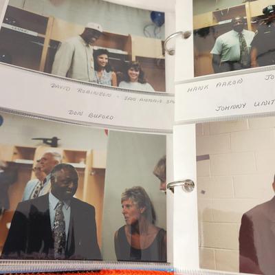 Owners Photo Album of his travels getting Autographs, Stadiums, Players, President Clinton , Cal Ripken