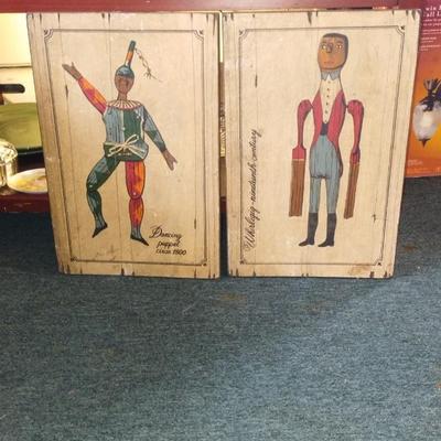 Set of 2 Vintage Primitive Art Prints