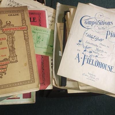 8 Antique Music Books Piano