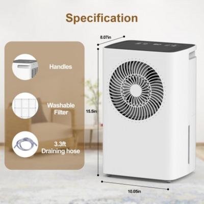 POYANK 30 Pint Dehumidifier, 2500 Sq.Ft Dehumidifier w/Drain Hose, 0.59 Gallon Water Tank, Overflow Protection, 2 Fan Speeds, Auto...