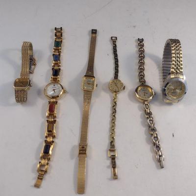 Collection of Ladies Gold Tone Wrist Watches- Not Currently Running (#64)