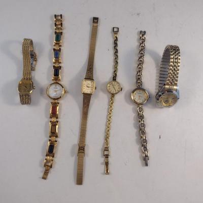 Collection of Ladies Gold Tone Wrist Watches- Not Currently Running (#64)
