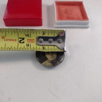 Antique Portrait Button Pin (#67)