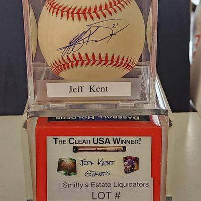 Jeff Kent Giants OMLB Signed Autographed Baseball In Collectors Case