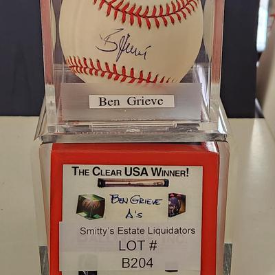 Ben Grieve A's OMLB Signed Autographed Baseball In Collectors Case