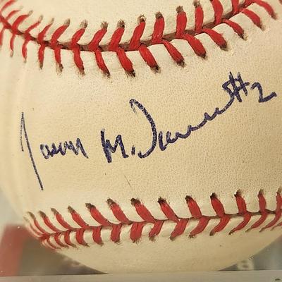 Jason McDonald #2 A's OMLB Signed Autographed Baseball In Collectors Case