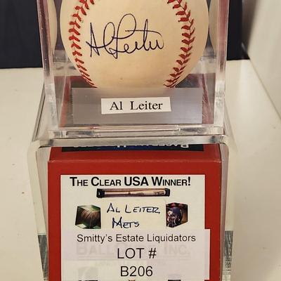 Al Leiter Mets OMLB Signed Autographed Baseball In Collectors Case