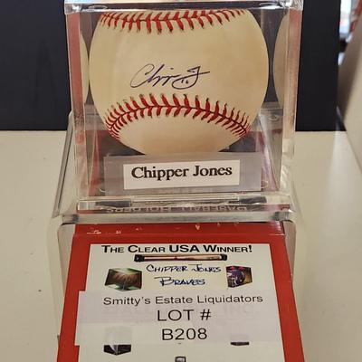 Chipper Jones Braves OMLB Signed Autographed Baseball In Collectors Case