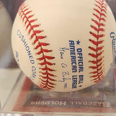 Rusty Greer Rangers OMLB Signed Autographed Baseball In Collectors Case