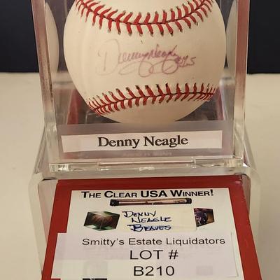 Denny Neagle Braves OMLB Signed Autographed Baseball In Collectors Case
