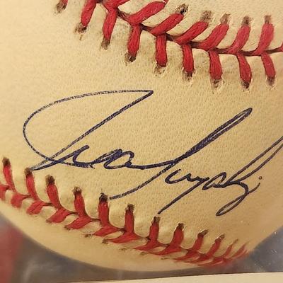 Juan Gonzales Rangers OMLB Signed Autographed Baseball In Collectors Case