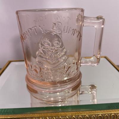 Pink Depression Glass Humpty Dumpty Mug