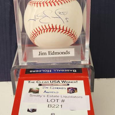 Jim Edmonds #25 Angels OMLB Signed Autographed Baseball In Collectors Case