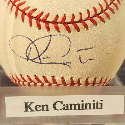 Ken Caminiti OMLB Signed Autographed Baseball In Collectors Case