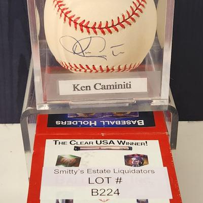 Ken Caminiti OMLB Signed Autographed Baseball In Collectors Case