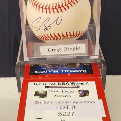 Craig Biggio Astros OMLB Signed Autographed Baseball In Collectors Case